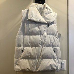 Lucy Athletic Asymmetrical White Puffer Vest